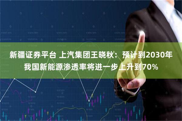 新疆证券平台 上汽集团王晓秋：预计到2030年我国新能源渗透率将进一步上升到70%