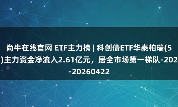 尚牛在线官网 ETF主力榜 | 科创债ETF华泰柏瑞(551510)主力资金净流入2.61亿元，居全市场第一梯队-20260422
